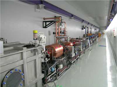 Fig. 1: The X-ray Free Electron Laser (XFEL) prototype accelerator tunnel.