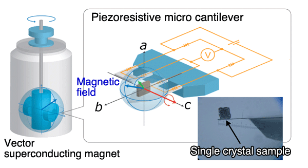 Fig.3. Magnetic anisotropy measurement using a piezoresistive micro cantilever