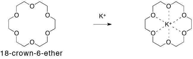 Fig.1. Crown ether that contains a potassium ion selectively.