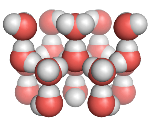 Fig. 2		Crystal structure of ice (at 0 oC or lower) 