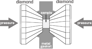 Fig.3 Schematic image of the diamond anvil cell high-pressure apparatus.