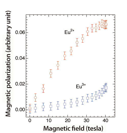 Fig. 3. Magnetic field dependence of the magnetic response of europium (Eu)