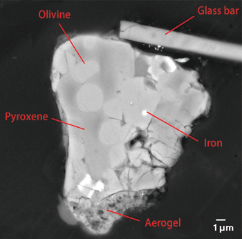 Fig. 3 Electron microscopic image of comet dust particle Torajiro.