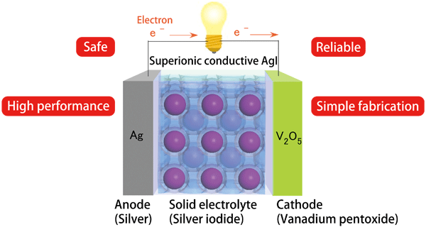 Fig. 3 Schematic view of all-solid-state battery using silver iodide. 