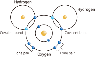 fig2．Schematic of H2O molecule and covalent bonds