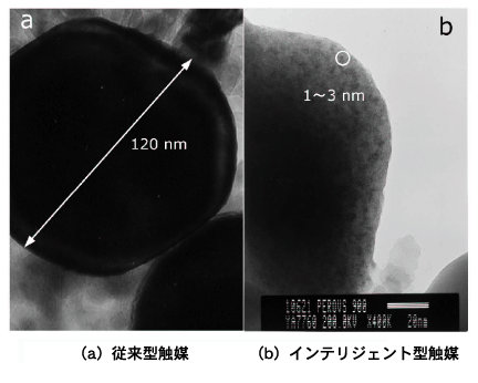 図2　パラジウム(Pd)貴金属粒子の直径の比較（耐久試験後）