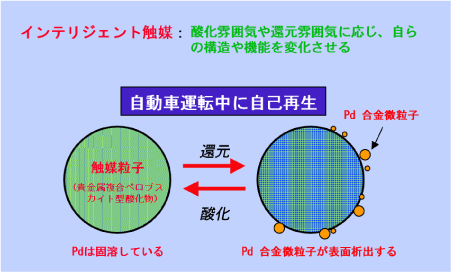 図4　酸化還元雰囲気変動下における貴金属の固溶と析出