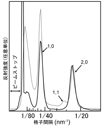 図3　単一筋節から記録された回折像の強度プロファイル