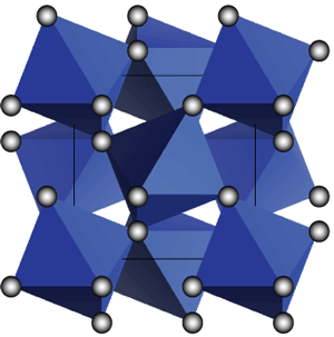 図2　二酸化ケイ素のパイライト型の結晶構造