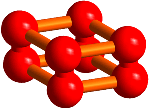 図1　固体酸素ε相中で発見されたO<sub>8</sub>クラスターの構造