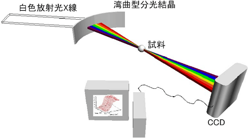 図1：エネルギー分散型XAFSの原理 