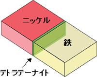 図２　ウィドマンステッテン構造における界面構造の模式的なモデル