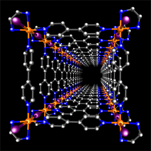 図2　単結晶X線結晶構造解析により明らかになったナノチューブの構造。