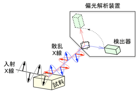 図2　偏光解析実験の概念図。