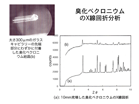 図Ｄ 臭化ベクロニウム微細薬物のSPring-8におけるX線回折分析