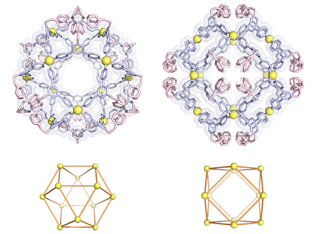 図2 単結晶構造解析によって明らかになった立方八面体の分子