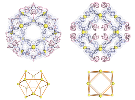 図2 単結晶構造解析によって明らかになった立方八面体の分子