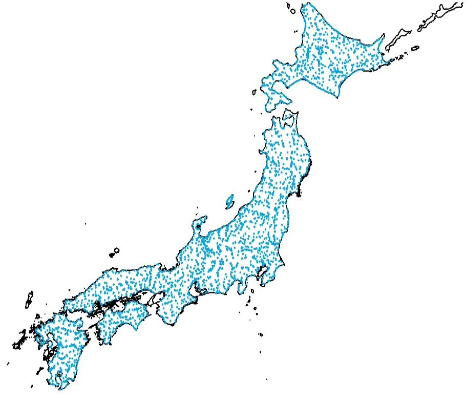 図１　試料採取地点3,024カ所