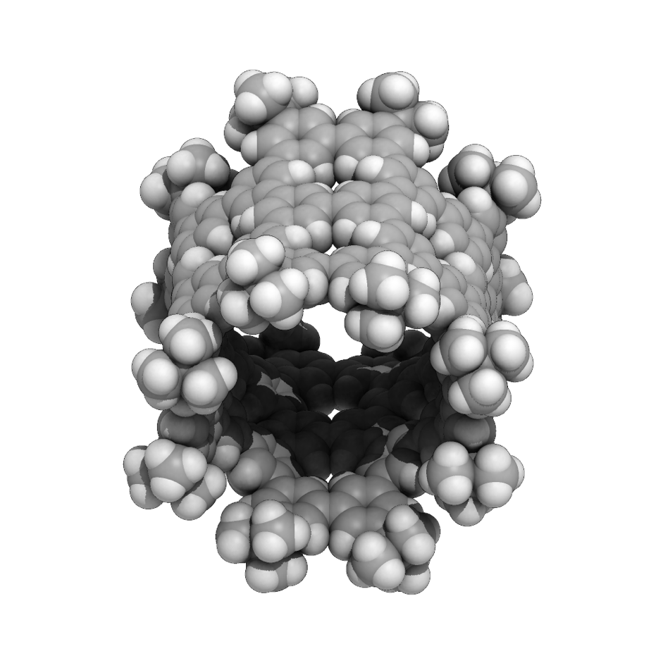図２．周期的に孔の空いたカーボンナノチューブの分子構造