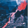 粘性の低いマグマ（ハワイ・キラウエア火山）