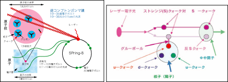 図1,図2. クォーク系核物理の研究