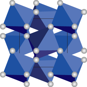 図2.二酸化ケイ素のパイライト型の結晶構造 