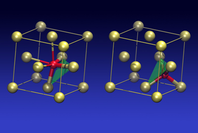 図1.ゲルマニウム・アンチモン・テルライドの結晶⇔アモルファス転移のモデル