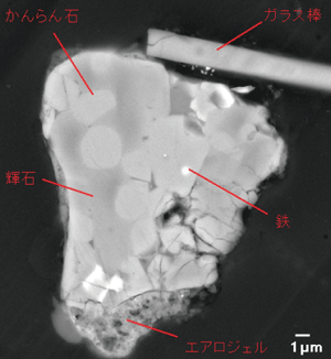 図3. 彗星ダスト「Torajiro」の電子顕微鏡写真。